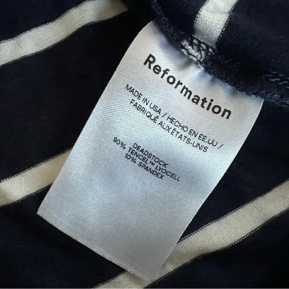 Reformation Striped Navy and White Dress - Picture 6 of 9